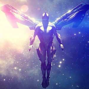 Image d'une warframe avec ses Archwing dans l'espace